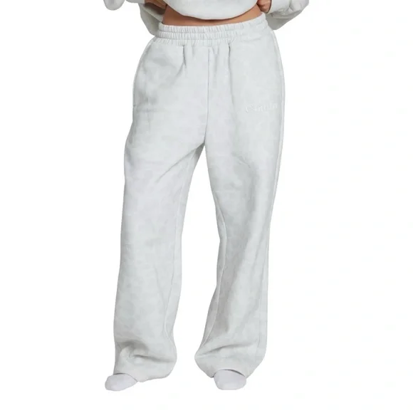 Comfrt Minimalist Straight Leg Sweatpants Snow Leopard Women’s Sz L - Picture 8 of 9